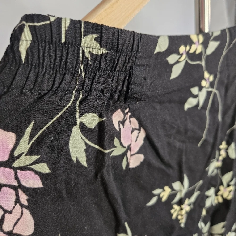 Vintage Prophecy by Sage Harbour Floral Midi Skirt Black Pink Size M